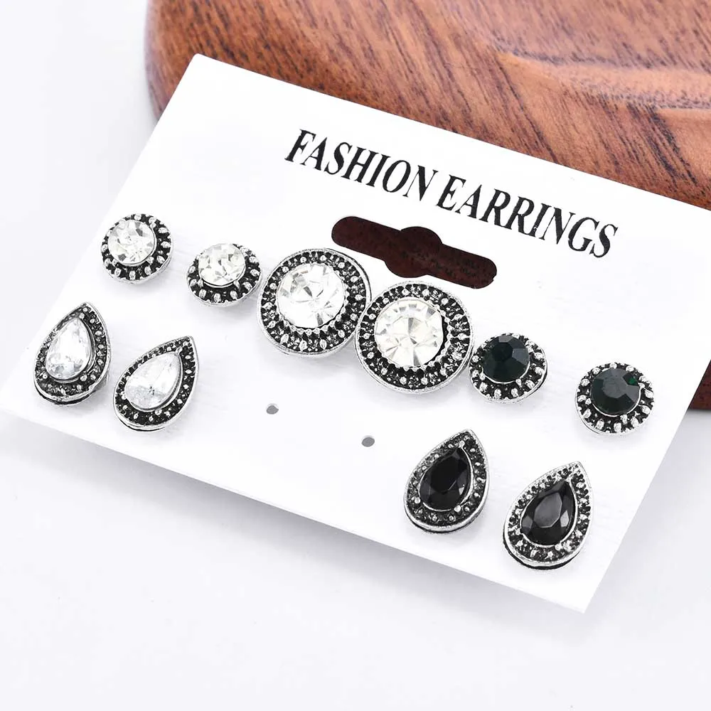 5 пар/компл. белого и черного цвета с украшением в виде кристаллов трендовые