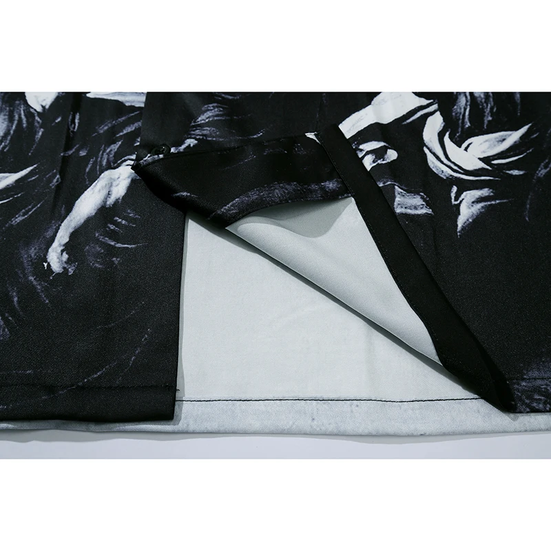 Рубашка мужская с принтом масла Повседневная Хип-хоп рубашка в римском стиле