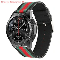 replacement wriststrap for samsung gear s3 sport fashion 22mm nylon leather watchband for xiaomi huami amazfit gtr 47mm bracelet