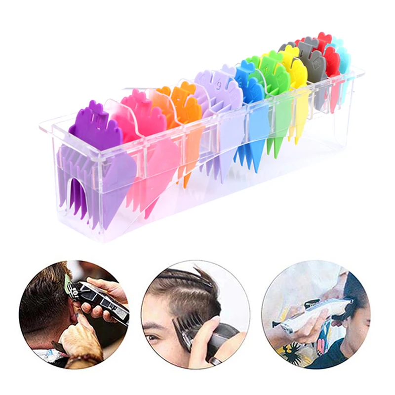 

10 шт. универсальная машинка для стрижки волос предел направляющая насадка Гребень Комплект 1,5 мм-25 мм Профессиональные парикмахерские инст...