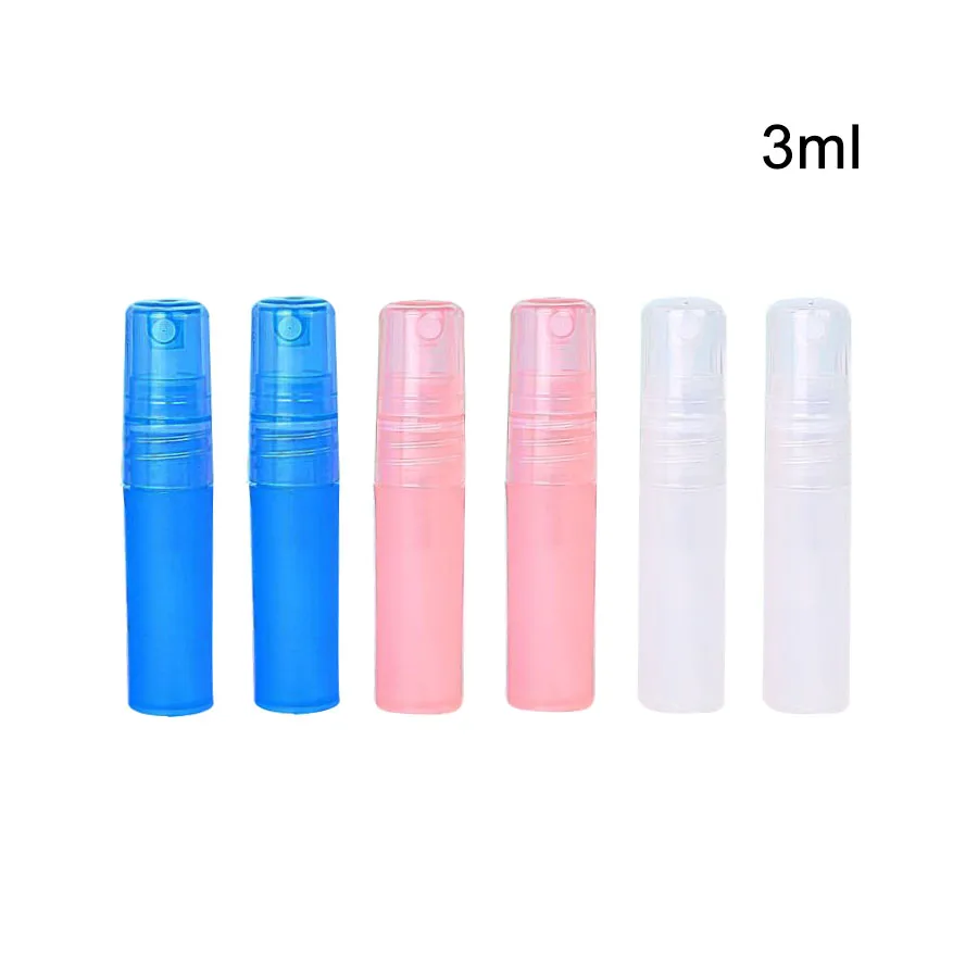 5 шт. 3 мл пустой распылитель пластиковый флакон для духов многоразовый цвета