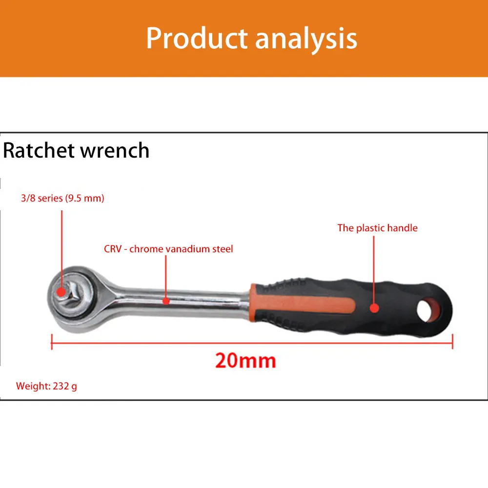 1Set Portable Concave Needle Sleeve CRV Multifunctional Magic Socket Head Double Bubble Set for Car Repair |