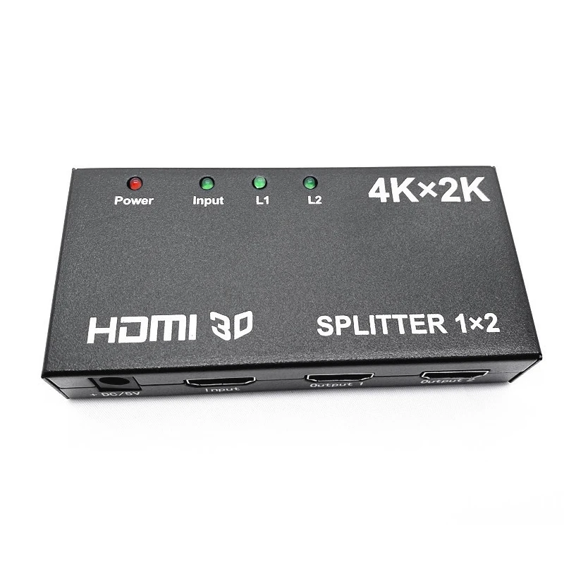 

4Kx2K 3D 1X2 HDMI Splitter By 1Port To2 HDMI Display Duplicate/Mirror USB Powered Splitter for PS5 (One to Two Outputs)