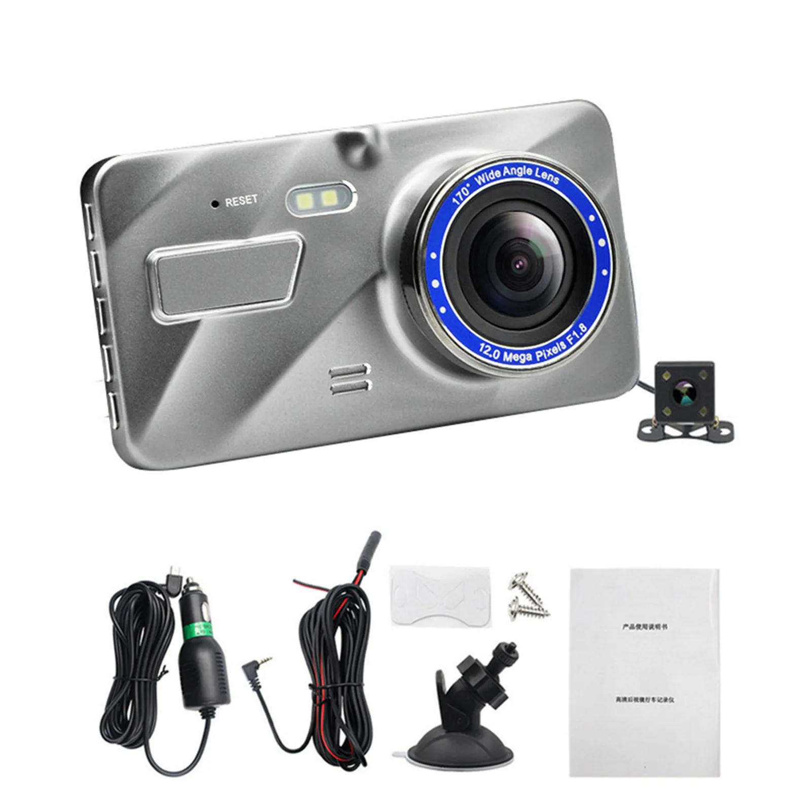 Автомобильный видеорегистратор с двумя камерами HD 1080P сенсорный экран IPS G-датчик