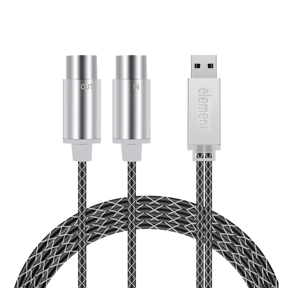 

IN-OUT Converter Professional USB MIDI ELEMENT MIDI Cable to USB Interface with Indicator Light FTP Processing Chip Metal Shell