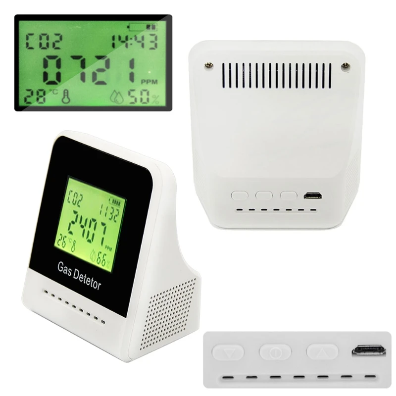 

2021 New Infrared CO2 Sensor Digital Carbon Dioxide Detector Temperature Humidity Meter