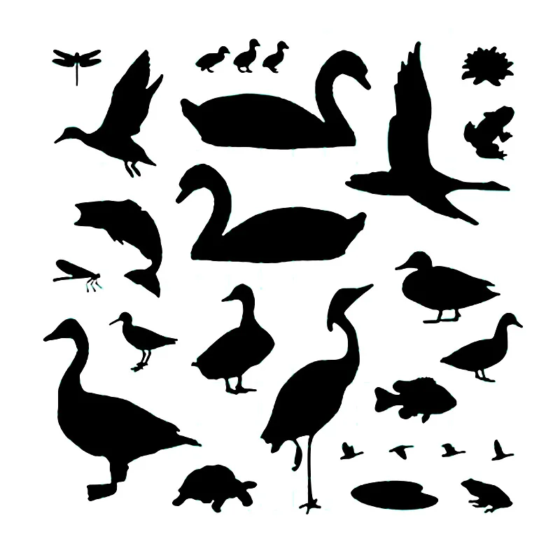Прозрачные штампы для самостоятельной сборки животных и водно-болотных силуэтов