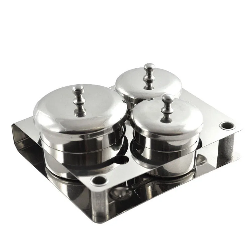 3 шт./компл. акриловый Органайзер для маникюра поднос с металлической крышкой