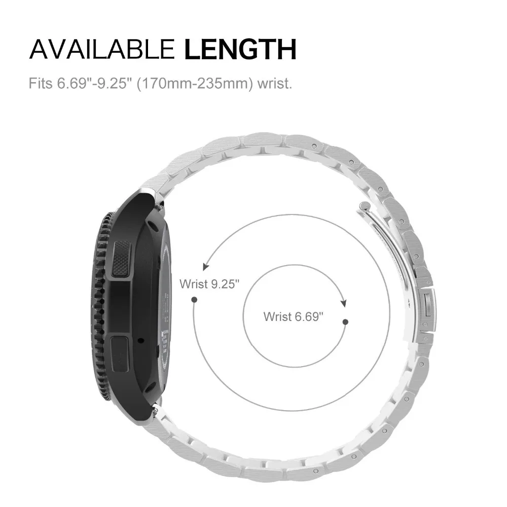 strap for samsung Galaxy watch 46mm active Huawei watch GT 2 strap 20 22mm watch band Stainless steel bracelet gear s3 frontier
