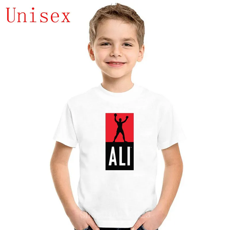 

Детская летняя модная футболка с принтом Мухаммеда Али для детей хлопковая одежда с коротким рукавом для мальчиков хлопковая одежда для де...