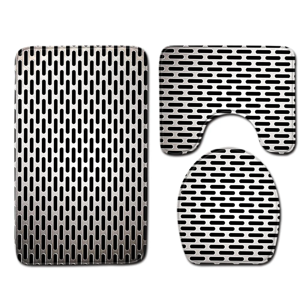 

Zeegle 3pcs Bath Mat Set Printed Bathroom Rug Anti-slip Bathroom Carpet Shower Mat Toilet Rug Soft Carpet Absorbent Foot Mat