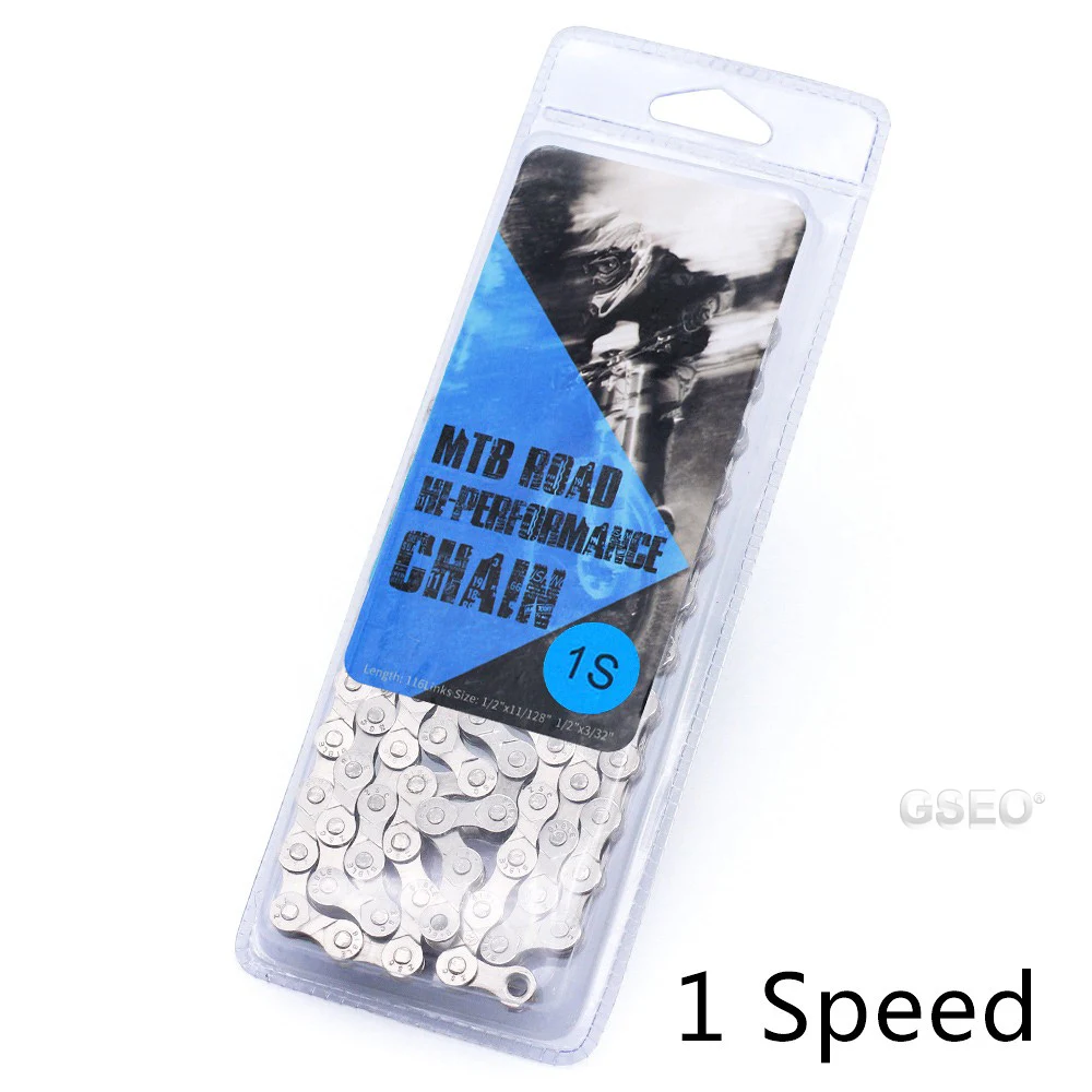 

Mountain Bicycle Chain 6 7 8 9 10 11 Speed Mountain Bike Electroplated Silver Chain 24/27/30 Variable Speed Bicycle Accessories