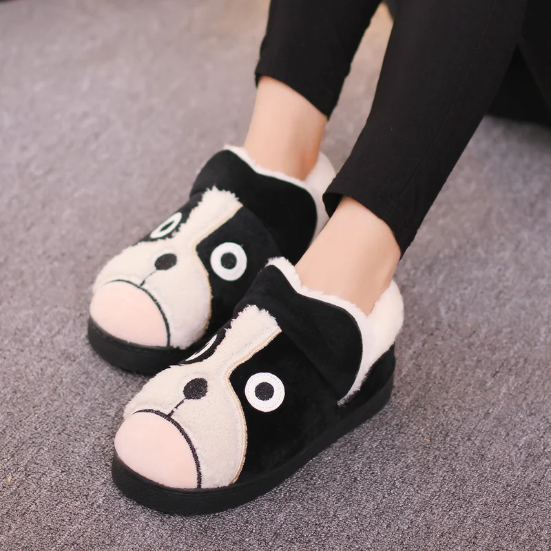 

Plush Size Women Men Winter Warm Fur Slippers Cotton Cat Dog Lovers Home Indoor House Shoes Zapatillas Mujer