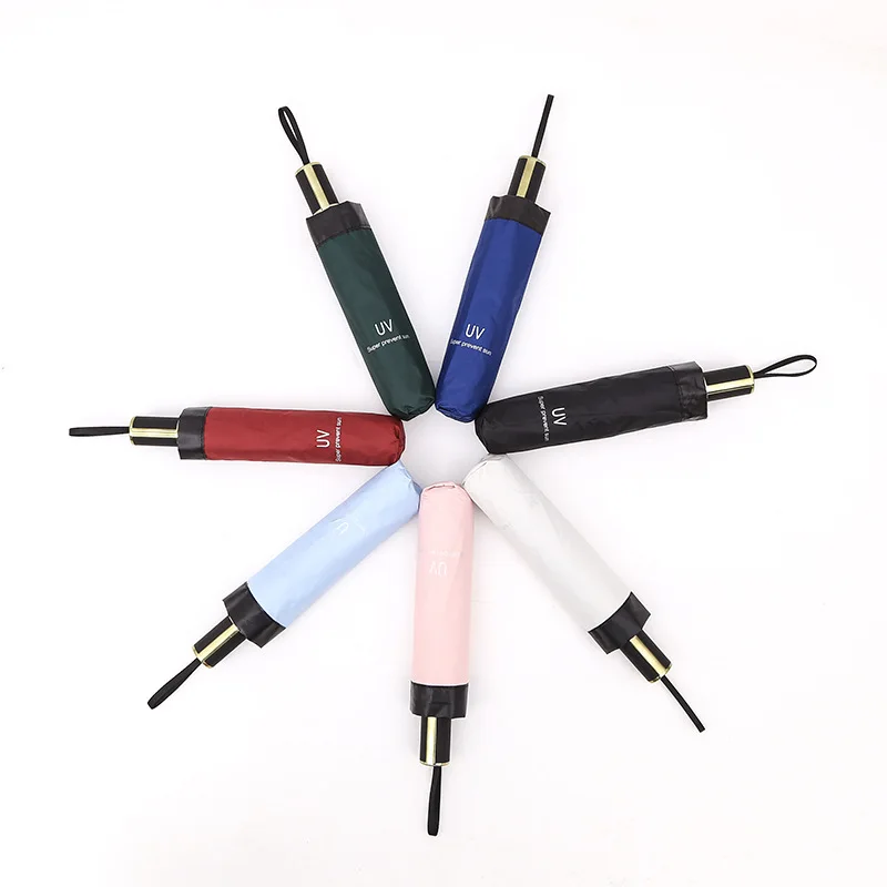 

Spot vinyl automatic umbrella 30% off sun umbrella sun and rain dual-use advertising gift rain cute umbrella