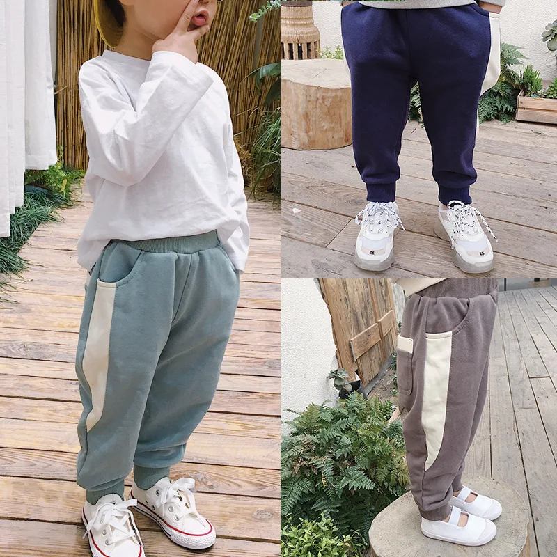 Весенне осенние повседневные спортивные штаны в стиле пэчворк для мальчиков и