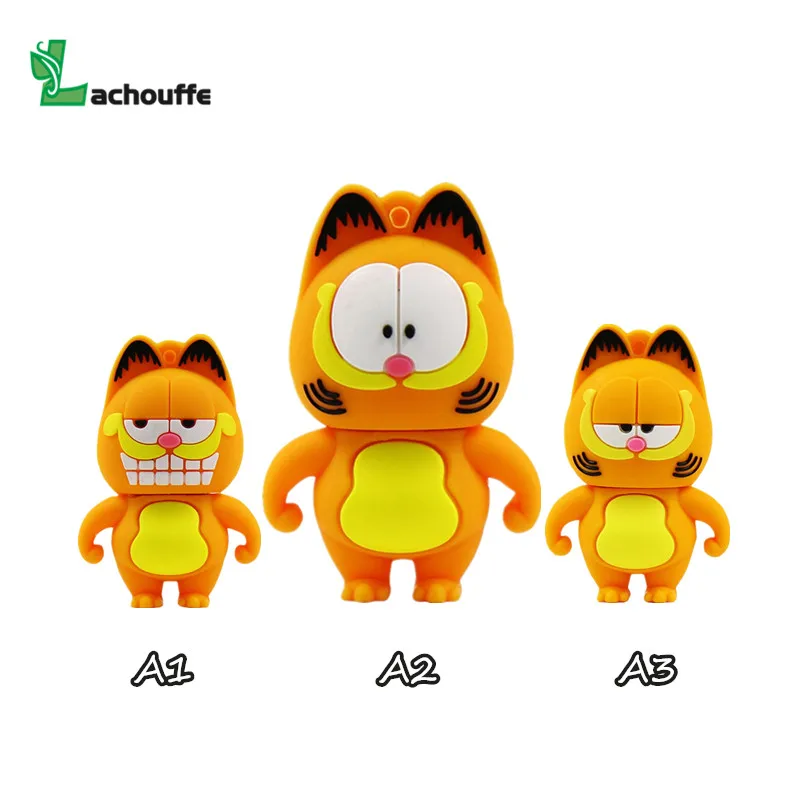 Милый Гарфилд USB флэш накопитель кошка ручка привод 4 ГБ 8 16 32 64 128 Гб флешки