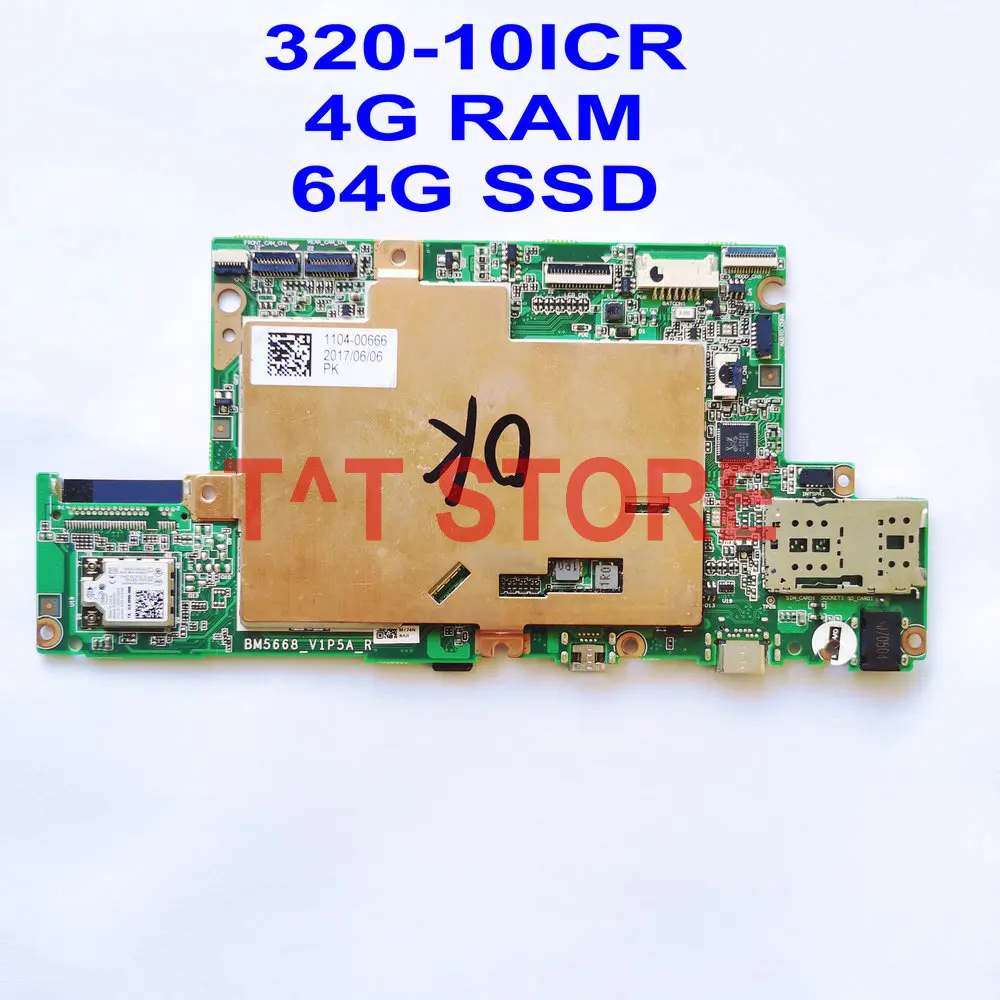 Оригинальная материнская плата для планшета LENOVO Miix 320 10ICR MIIX320 с 4 Гб ОЗУ + 64 SSD bm5668 _