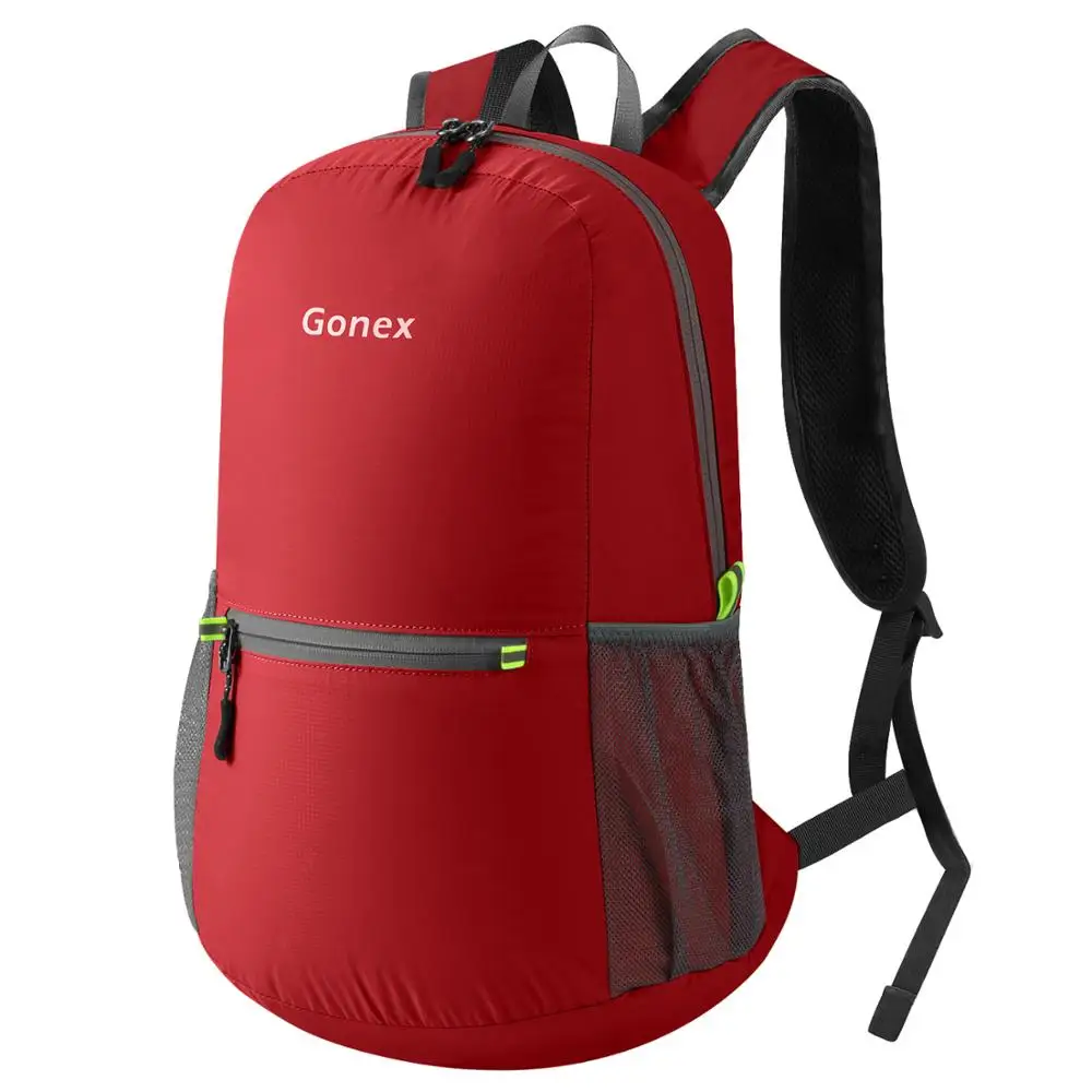 Dark Red Gonex 20L сверхлегкий рюкзак, водонепроницаемый складной рюкзак, нейлоновая сумка для школы, путешествий, пеших прогулок, спорта на открытом воздухе,, семейная активность - Цвет: Dark Red