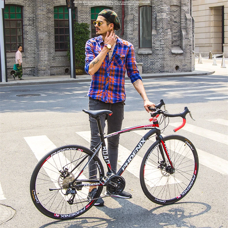 

Новый бренд 700CC 18/21/27 скорость углеродистая сталь 52 см рама гнутая Ручка Дорожный велосипед Открытый bicicleta велоспорт гоночный велосипед