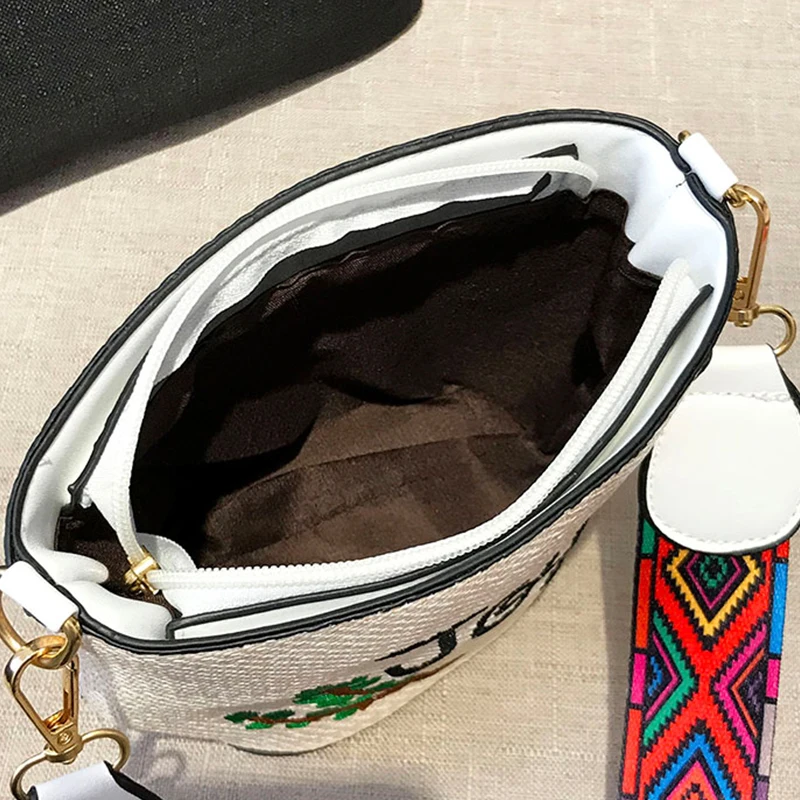 Женская сумка bolsas feminina новая маленькая ведро из соломы с вышивкой женская через