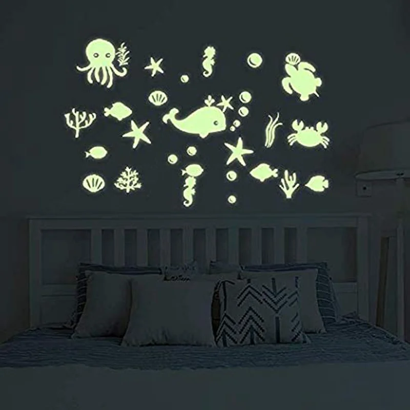Виниловая настенная наклейка для декора детской комнаты светится в темноте