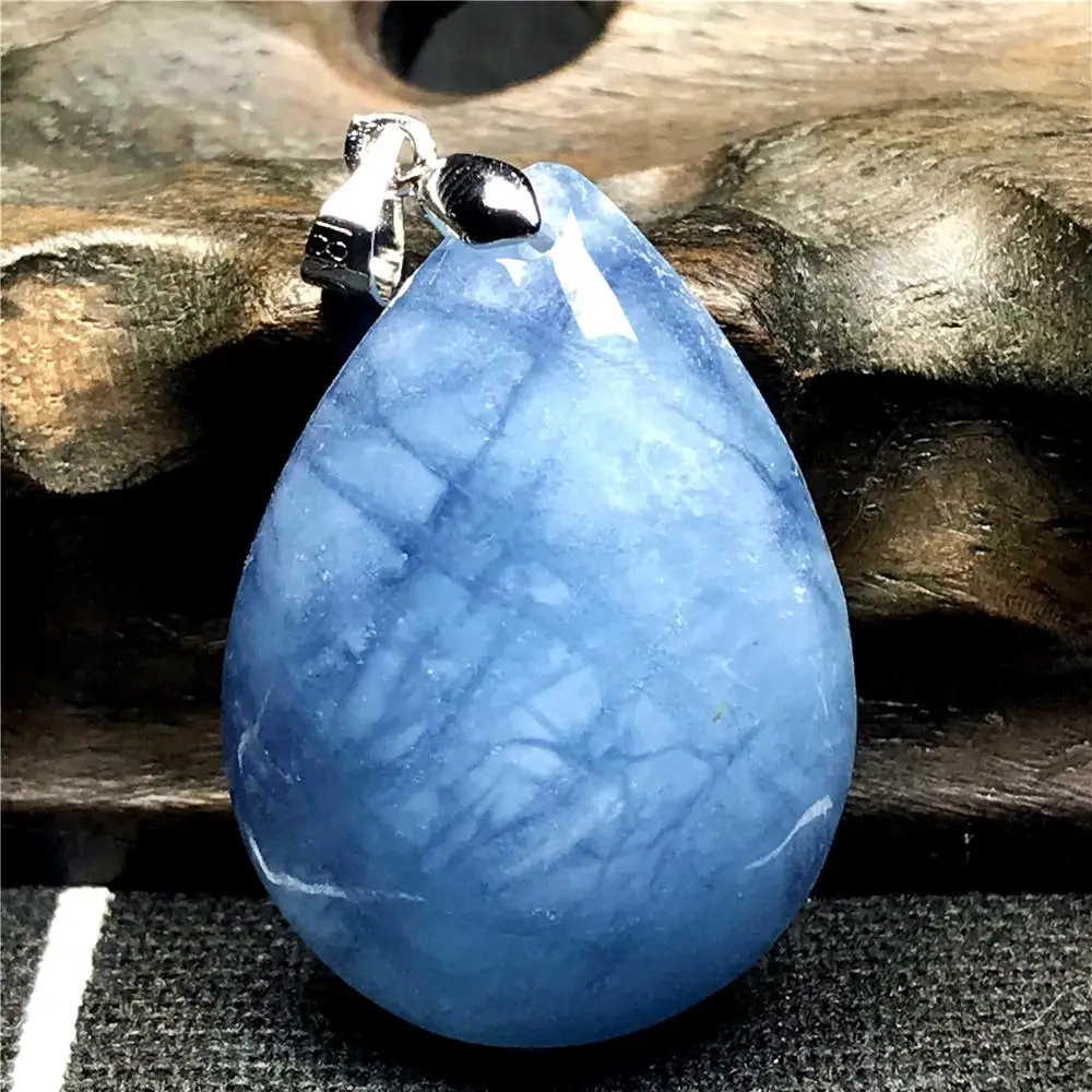 Натуральный морской синий Аквамарин кулон ювелирные изделия для женщин мужчин