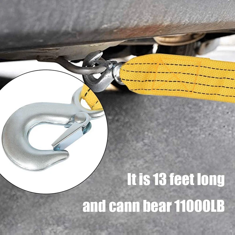 

Yellow Shackle Heavy-Duty Traction Belt with 10Pcs Wall Mounted Hooks Tool Hanger Hooks Set Tools