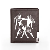 twelve constellations gemini digital printing pu leather cool wallet men bifold credit card hold gift