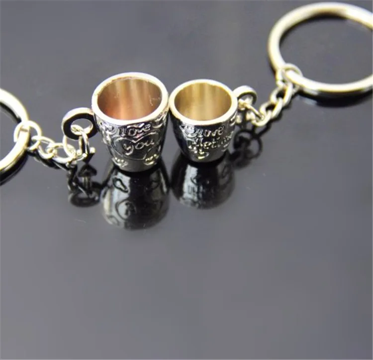 Парный брелок для влюбленных милый ключей с чашкой подвеской Чехол-держатель