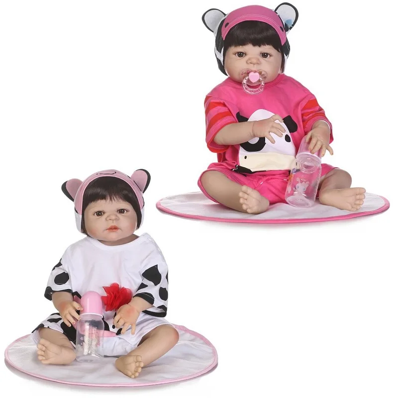 56 см полностью силиконовые куклы для новорожденных девочек реалистичные игрушки