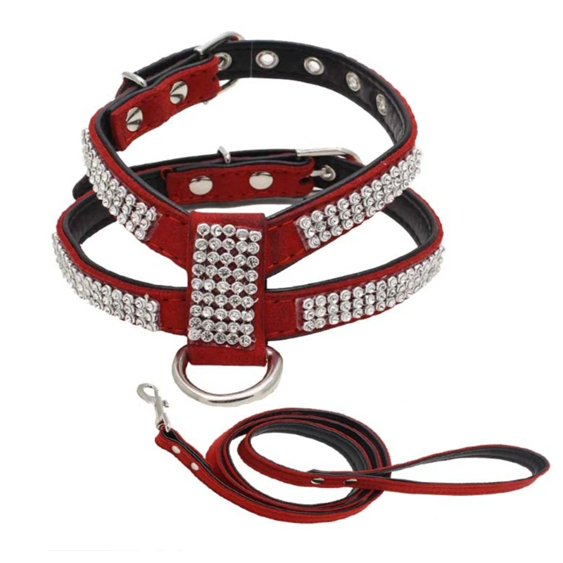 Стразы собачья шлейка Светоотражающая блестящая шикарная жилетка для мопса