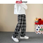 Джоггеры LAPPSTER мужские в клетку, модные мешковатые повседневные тренировочные штаны в стиле харадзюку, хлопковая уличная одежда, брюки, 2022