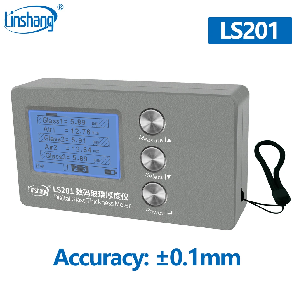Linshang LS201 цифровой измеритель толщины стекла LS200 лазерный датчик для двойного
