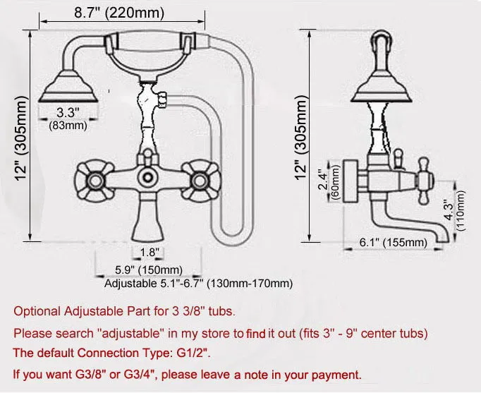 Полированный хромированный смеситель для ванны с настенным креплением и душевой