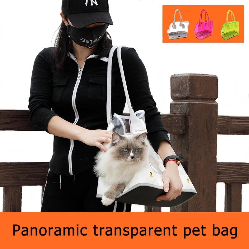 

Pet Outdoor Carrying Bag Cat Dog Bag Portable Cage Transparent Breathable 3 Colors Creative Dog Bags Handbag