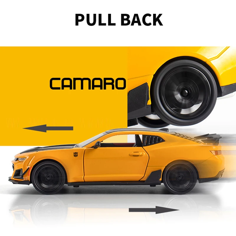 

1:24 Simulation Metal Alloy Toys Vehicle Diecast Car Model Camaro Sport Car Sound Light For Decoration Collection Kids Gifts