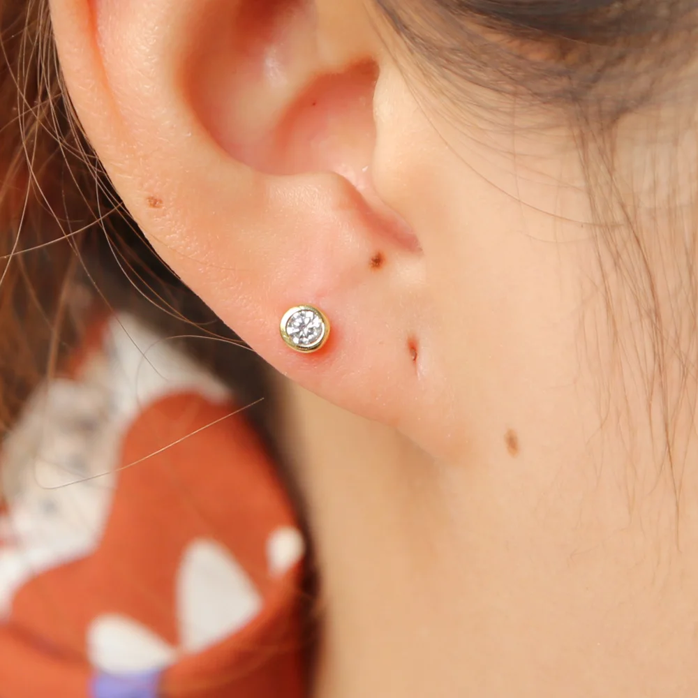 Милый Новый Романтический золото/серебро/розовое Цвет серьга в форме Луны