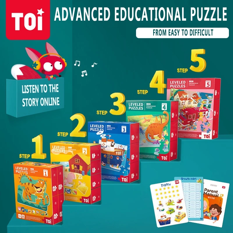 

TOI Advanced Puzzle Big Piece Baby Jigsaw Montessori Educational Puzzles Safety Enlightenment Gifts Interactive toys for 3 Years