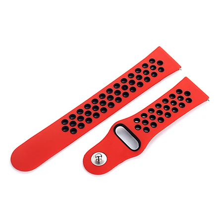 red black Силиконовый ремешок для браслета Huami Amazfit Pace/Stratos 2 2 S/для samsung gear S3 ремень для Xiaomi Amazfit Bip Молодежный ремешок - Цвет: red black