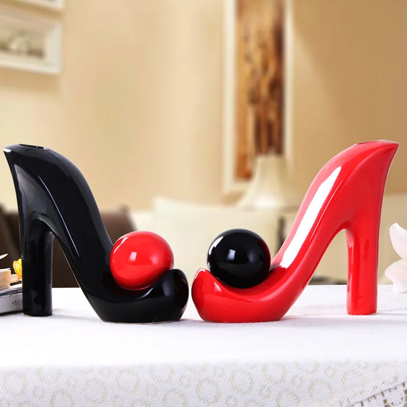 Ваза для обуви на высоком каблуке Современная креативная керамическая ваза