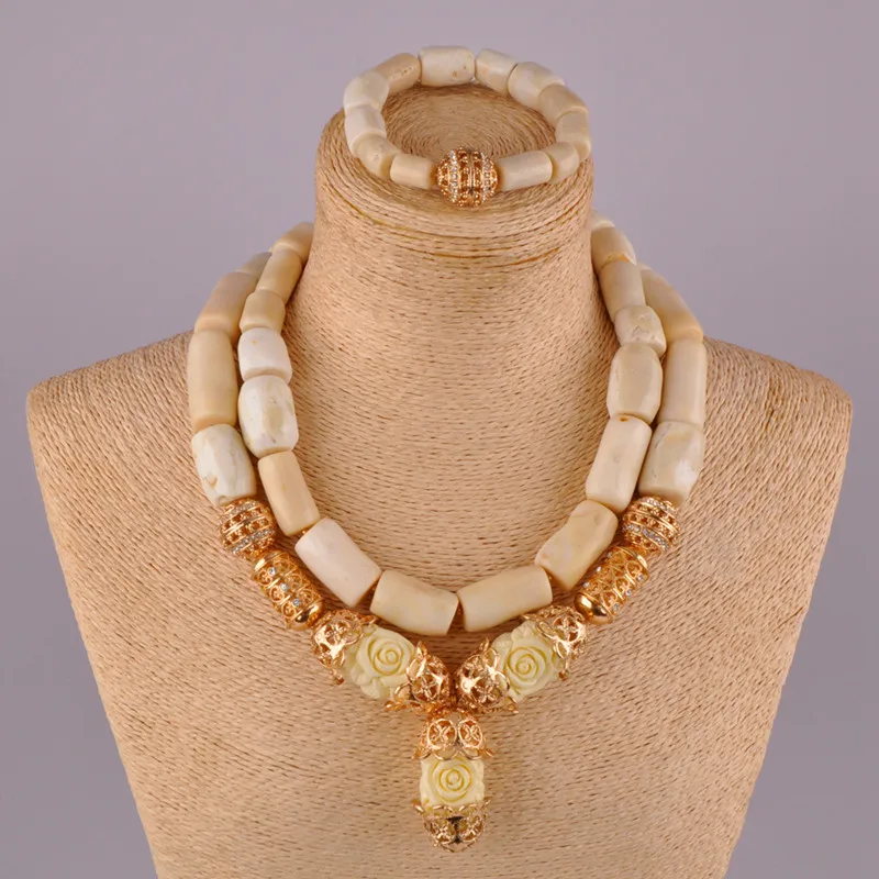 Натуральные коралловые белые африканские бусы большие свадебные ювелирные