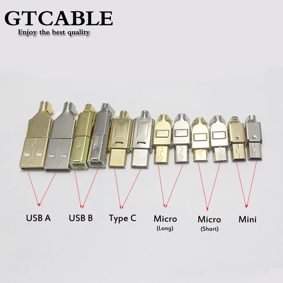 1 компл. Micro Mini Type C USB 2 0 3 штекерные разъемы гнездо никелированные/позолоченные для