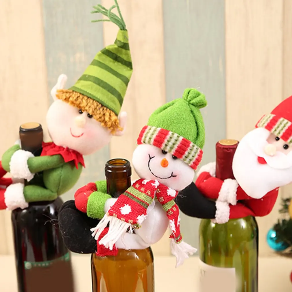 

Christmas Wine Bottle Champagne Bottle Cover Merry Christmas Decorations For Home Bottle Cover Toppers Decorations For Home