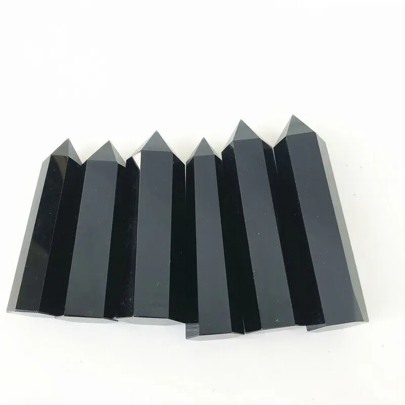 80 100 мм натуральный черный обсидиан кварцевый кристалл точечный исцеляющий