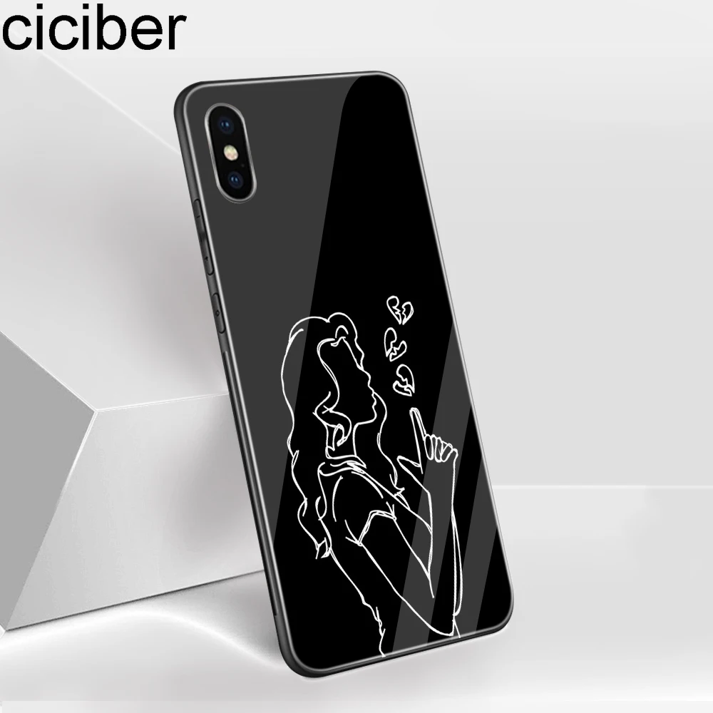Ciciber Сердце Любовь Королева девушка закаленное стекло чехол для Apple iPhone 11 Pro Max XR X XS MAX 8 7 6 6S Plus телефонные чехлы Funda Shell