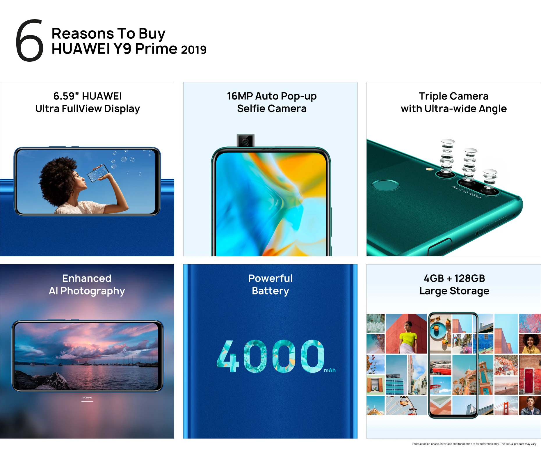 Смартфон huawei Y9 Prime, 4G, 128G, kirin 710, четыре ядра, авто всплывающая Тройная камера AI, 6,59 дюймов, 4000 мАч, Android 9,0