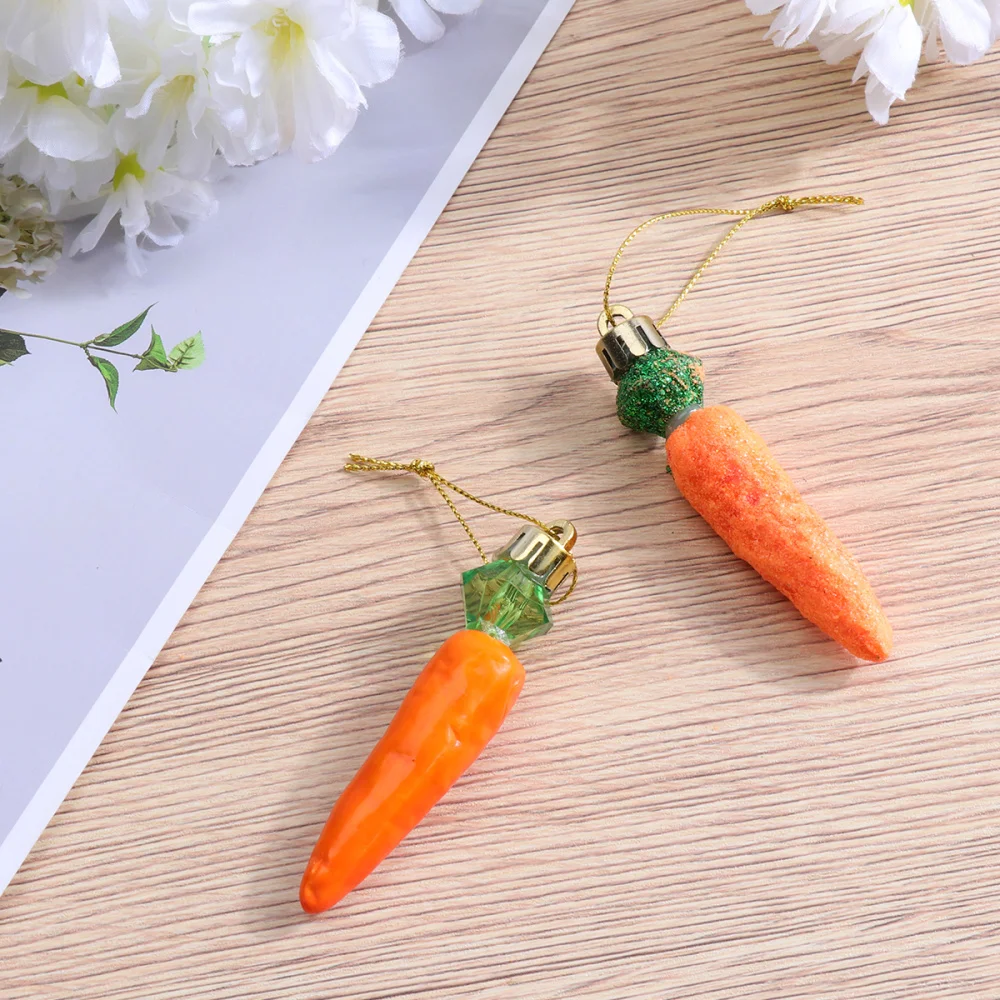 

12pcs Carrot Shape Hanging Pendant Easter Party Hanging Ornaments Creative Layout Decorative Props Party Supplies