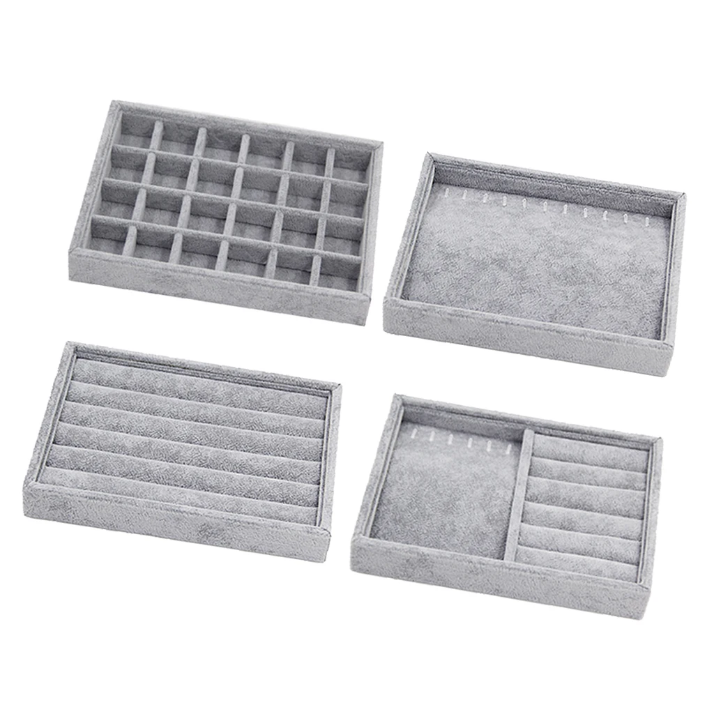 4x бархатный органайзер для сережек лоток украшений чехол держатель