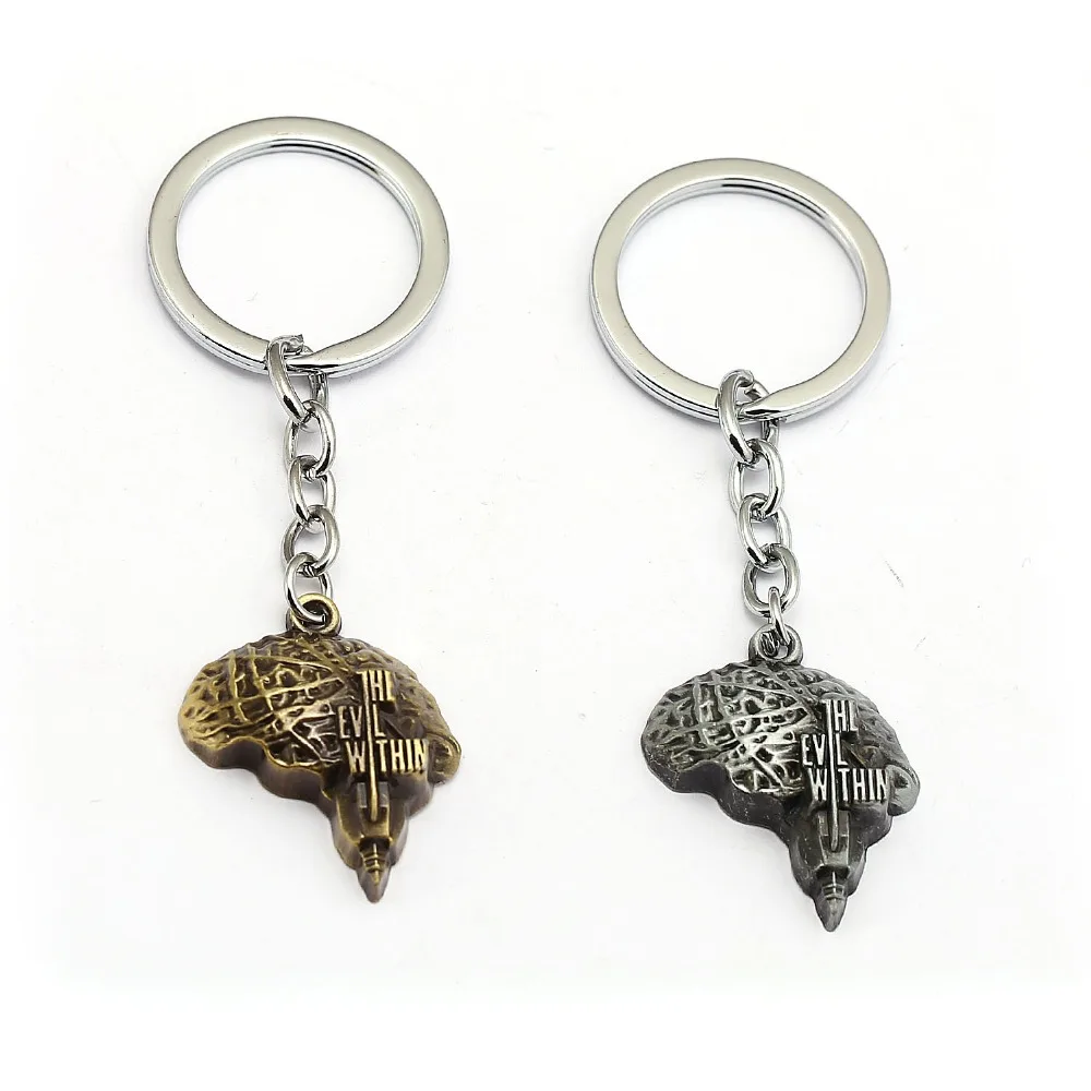 

Брелок с надписью «Игра зло внутри», 25 шт./лот, брелок в форме мозга психоразрыва, мужской, женский брелок для ключей, подвеска, ювелирное изд...