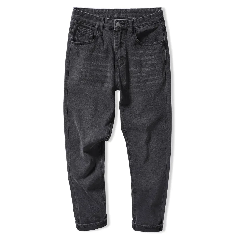 

Luren Men Jeans 2021new Arrival Loose Straight Pants Casual Fashionable Trousers Ankle-length Distressed Denim